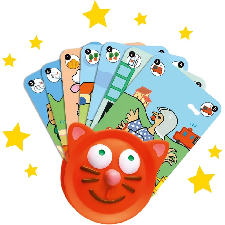 Djeco DJ05997 05997 Kartenhalter für Kinder Einfaches Halten von Karten, Multicolour