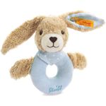 Steiff - Babywelt - Spielzeug - Greifringe & Rasseln - Hoppel Hase Greifring mit Rassel, blau, 12cm