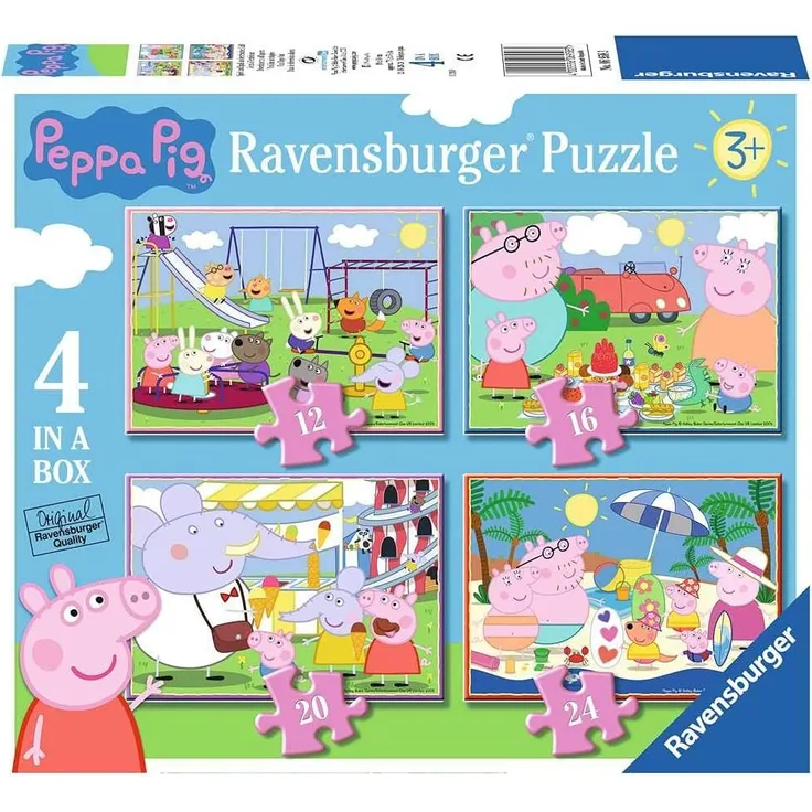 Ravensburger Peppa Wutz Puzzle für Kinder ab 3 Jahren, 10,2 cm (12, 16, 20, 24 Teile)