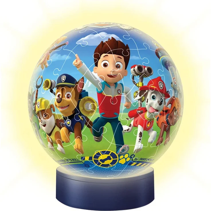 Ravensburger 3D Puzzle Nachtlicht Paw Patrol - Puzzleball für Kinder ab 6 Jahren, LED Nachttischlampe mit Klatsch-Mechanismus, Schlummerlicht – Bild 2