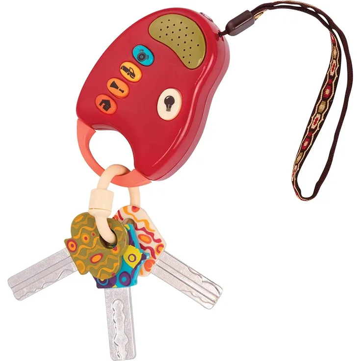 B. toys – Funkeys – Bunte Spielzeugschlüssel für Kinder und Babys – Autoschlüssel Spielzeug mit rotem Licht und Geräuschen – 100% Schadstofffrei