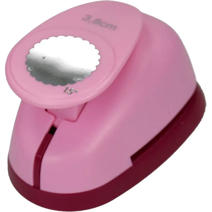 efco 1793109 Stanzer L, Kreis gezahnt 1,5 Zoll Motivstanzer, Kern: Metall, Pink, 9,5 x 6,5 x 6 cm
