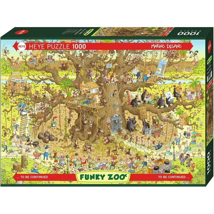 HEYE 29833 Monkey Habitat Standard 1000 Teile, Marino Degano, Funky Zoo, Brown