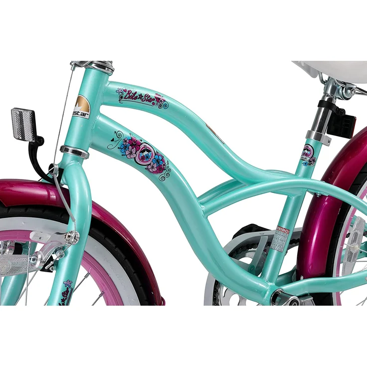 Bikestar Jugendfahrrad, 1 Gang, 20 Zoll, türkis/rosa – Bild 6