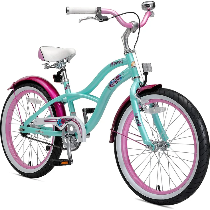 Bikestar Jugendfahrrad, 1 Gang, 20 Zoll, türkis/rosa – Bild 1