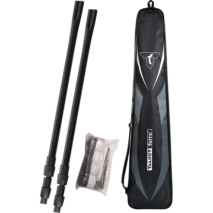 Talbot-Torro Teleskop-Netz-Set, höhenverstellbares Freizeit-Netz für Badminton, Höhe: 1,25-1,55m, Breite 6,10m, Komplettset in Tasche, 449599
