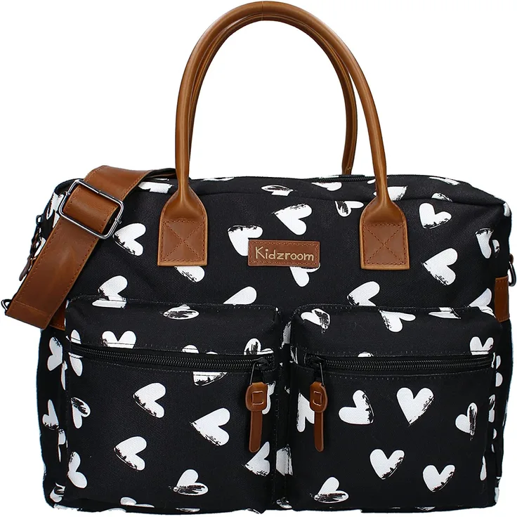 Kidzroom Heart Wickeltasche Black And White Schwarz 1