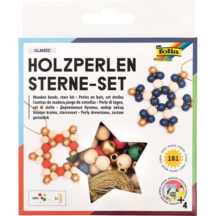 Holzperlen Sterne-Set Classic