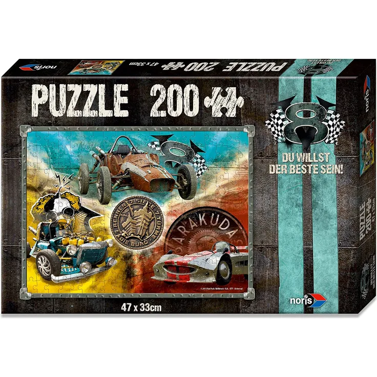 Noris 606031245 - V8 Puzzle Du willst der Beste sein - Die Boliden, 200 Teile