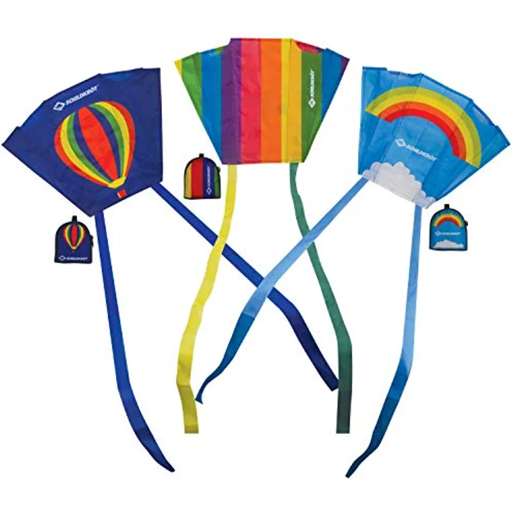 Schildkröt Poket Kite, kleiner handlicher Taschendrache, 45x32cm, inkl. 5 kp Polyesterleine mit Handgriff, 2-4 Beaufort, 970400