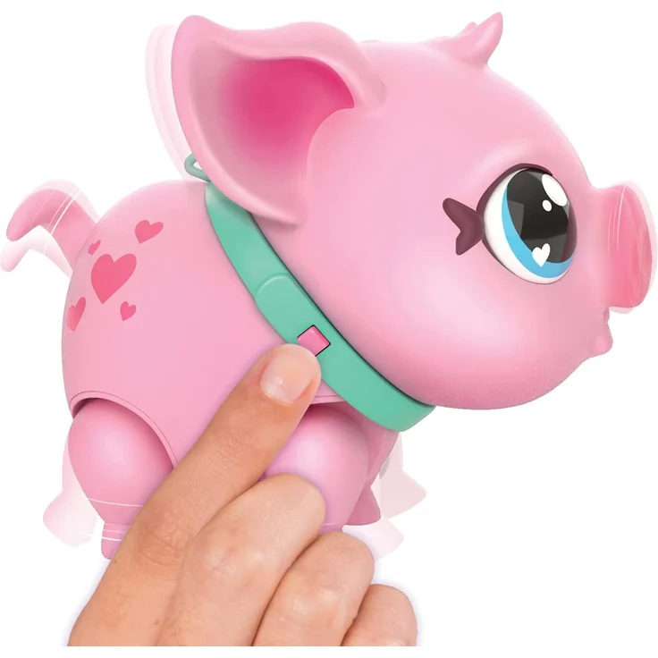 Little Live Pets 26366 My Pet Pig Piggly, weiches, interaktives rosa Schweinchen, das Laufen, tanzen und schnüffeln kann, über 25 Geräusche und Reaktionen, inklusive Futterflasche und Leine – Bild 9