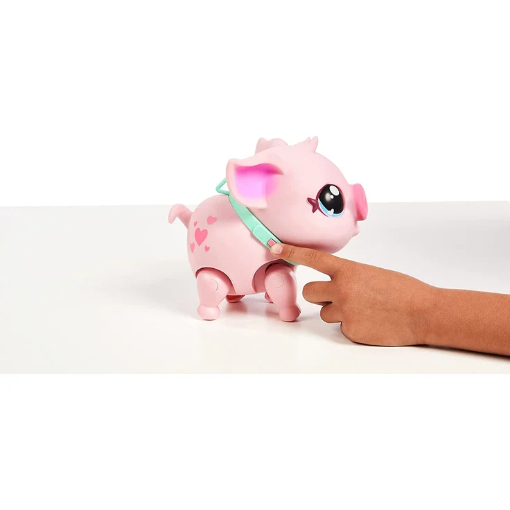 Little Live Pets 26366 My Pet Pig Piggly, weiches, interaktives rosa Schweinchen, das Laufen, tanzen und schnüffeln kann, über 25 Geräusche und Reaktionen, inklusive Futterflasche und Leine – Bild 10