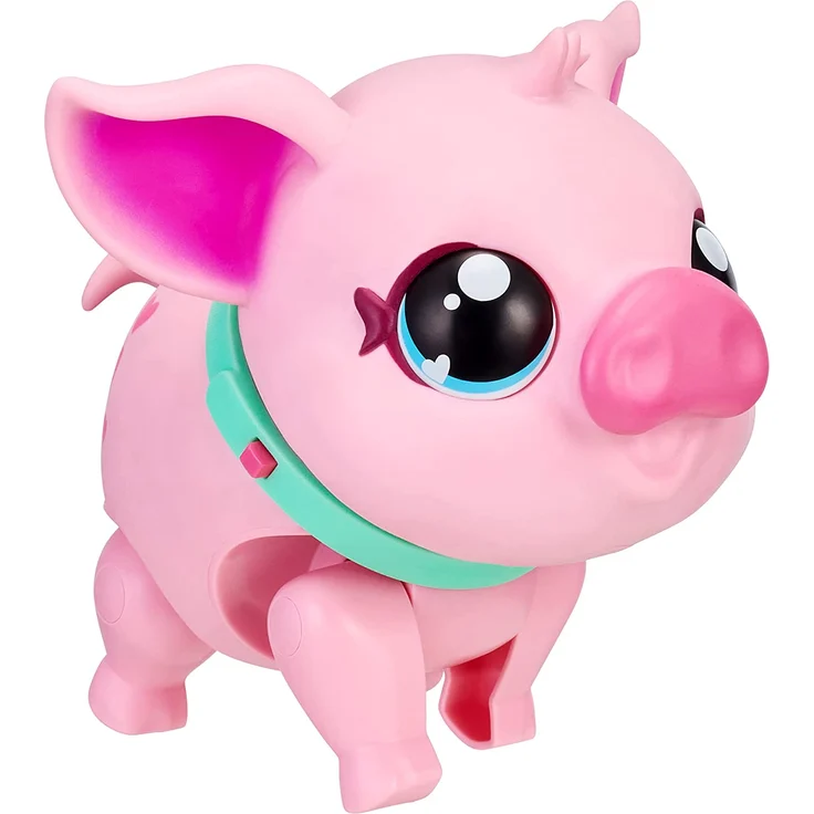 Little Live Pets 26366 My Pet Pig Piggly, weiches, interaktives rosa Schweinchen, das Laufen, tanzen und schnüffeln kann, über 25 Geräusche und Reaktionen, inklusive Futterflasche und Leine – Bild 12