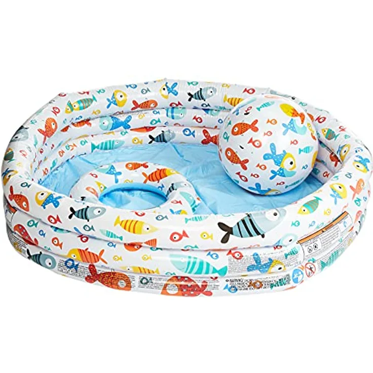 Intex - Wasser-Set inkl. Pool 132 x 28 cm, Schwimmring Ø 51 cm, Wasserball Ø 51 cm, im Polybeutel, ab 3 Jahren