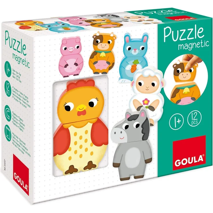 Goula formteilpuzzle magnetisch Junior Holz/Textil 6-teilig – Bild 1