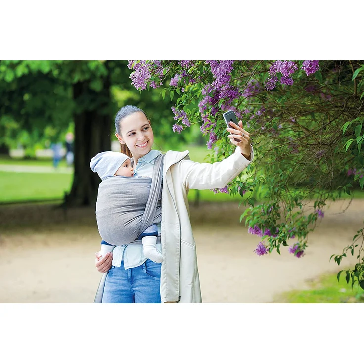 AMAZONAS Babytragetuch Carry Sling Grey - 450 cm 0-3 Jahre bis 15 kg in Grau – Bild 3