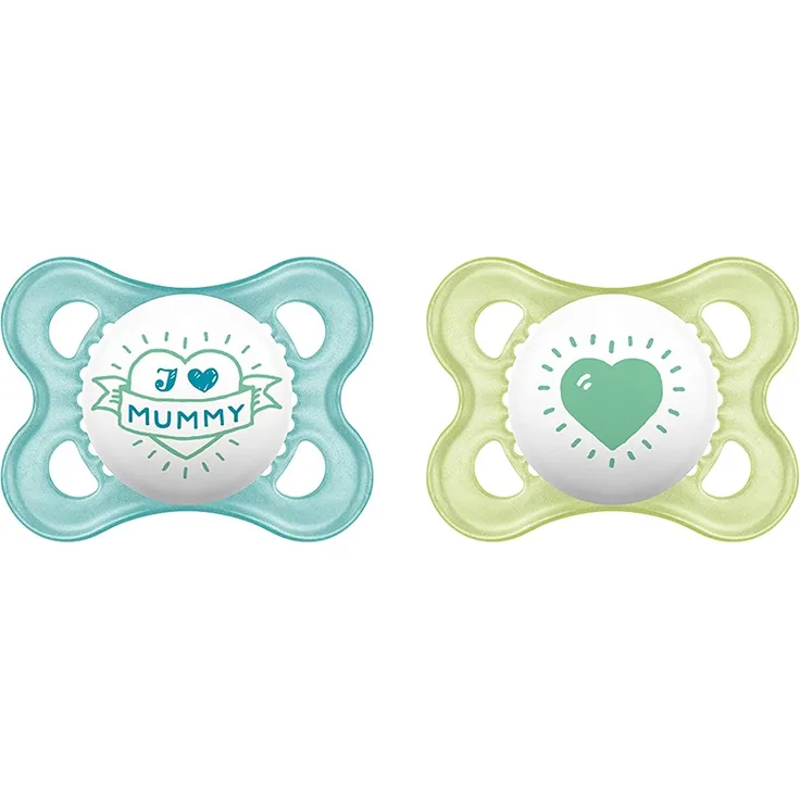 MAM Original Silikon Schnuller im 2er-Set, zahnfreundlicher Schnuller, Baby Schnuller aus speziellem MAM SkinSoft Silikon mit Schnullerbox, 0 - 6 Monate, blau