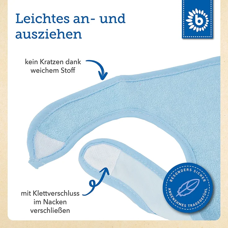Bieco Baby Lätzchen, 4er Pack mit Klettverschluss in tollen Farben für Junge und Mädchen, Klettverschluss und doppelseitig mit außen Baumwolle, abwaschbar und wasserdicht, Kinderlätzchen – Bild 3
