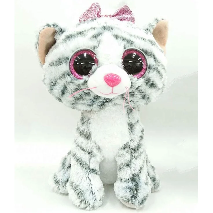 Ty Plüsch - Beanie Buddies Glubschis - Kiki, Katze grau 24cm – Bild 5