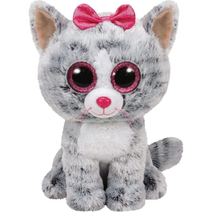 Ty Plüsch - Beanie Buddies Glubschis - Kiki, Katze grau 24cm – Bild 1