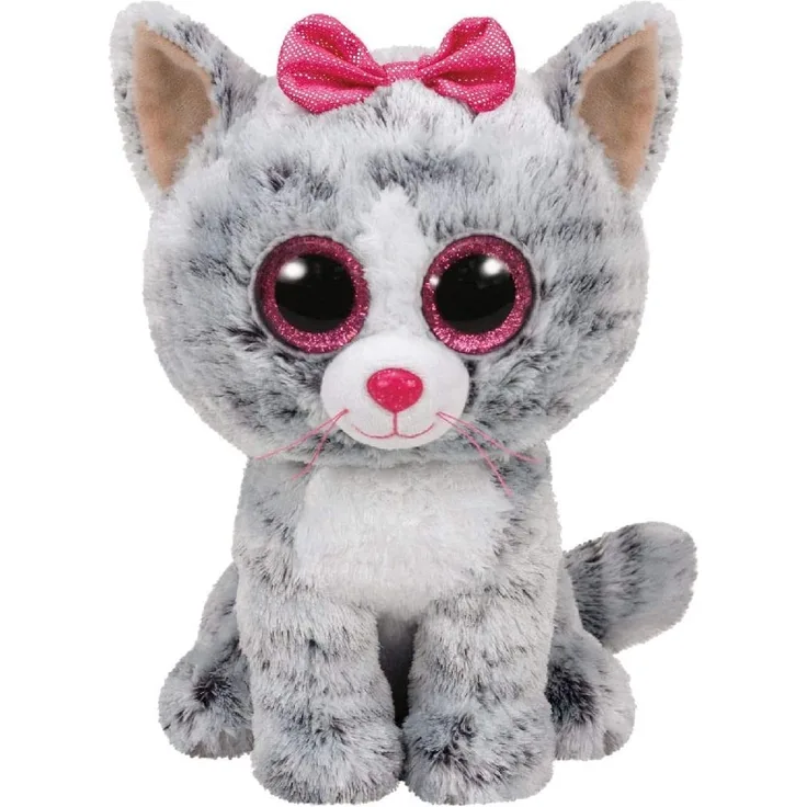 Ty Plüsch - Beanie Buddies Glubschis - Kiki, Katze grau 24cm