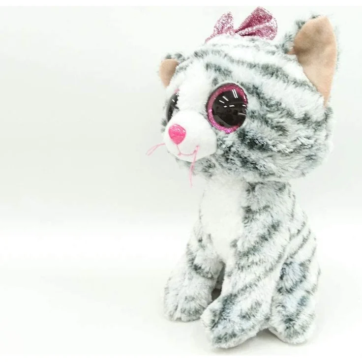 Ty Plüsch - Beanie Buddies Glubschis - Kiki, Katze grau 24cm – Bild 2