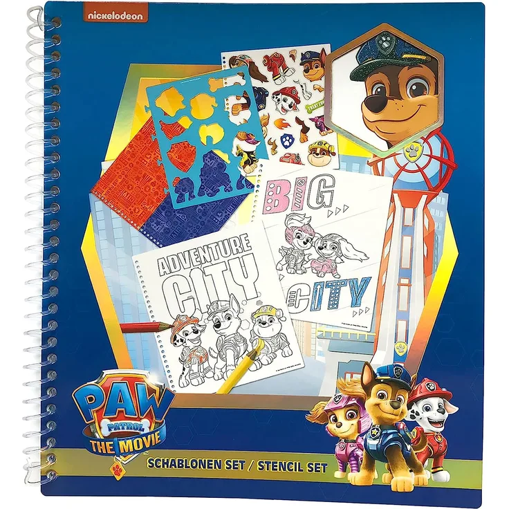 Undercover PPIU1211 PAW Patrol Schablonen-Set für Kinder, Mehrfarbig