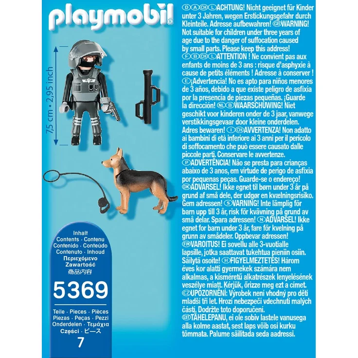 PLAYMOBIL - SEK-Polizist mit Hund 5369 – Bild 3
