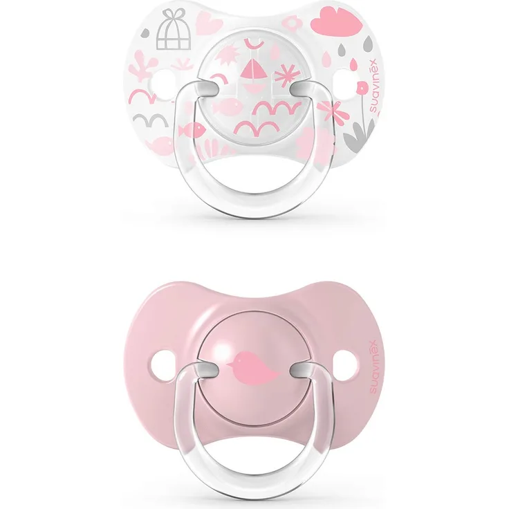 SUAVINEX SX Pro Silikon-Schnuller, symmetrisch, für Kinder von 0 bis 6 Monaten, Rosa, 2 Stück 307405 0 a 6 Mesi