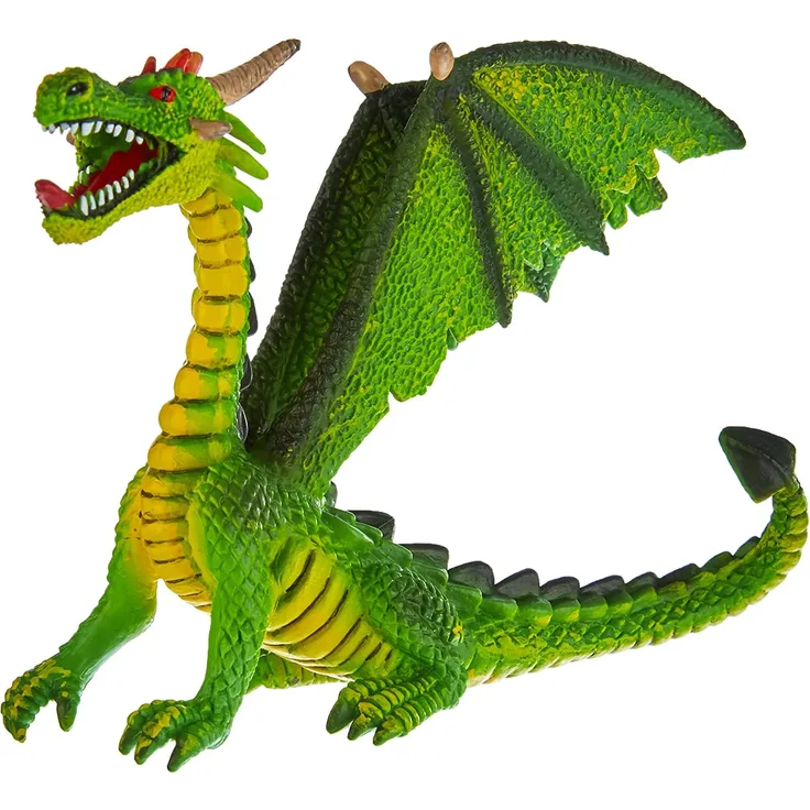 Bullyland 75593 - Spielfigur, Drache sitzend grün, ca. 11 cm groß, liebevoll handbemalte Figur, PVC-frei, tolles Geschenk für Jungen und Mädchen zum fantasievollen Spielen - Preisvergleich