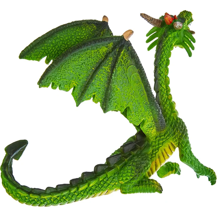 Bullyland 75593 - Spielfigur, Drache sitzend grün, ca. 11 cm groß, liebevoll handbemalte Figur, PVC-frei, tolles Geschenk für Jungen und Mädchen zum fantasievollen Spielen - Preisvergleich – Bild 2
