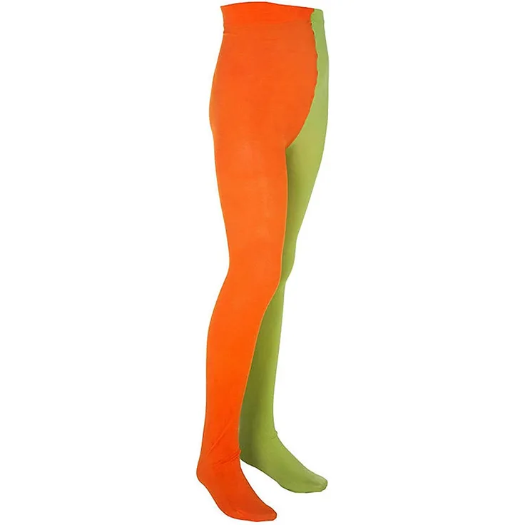 Maskworld Pippi Langstrumpf Strumpfhose für Kinder - grün/orange (122/140) - Kostüm-Zubehör für Karneval, Halloween & Motto-Party