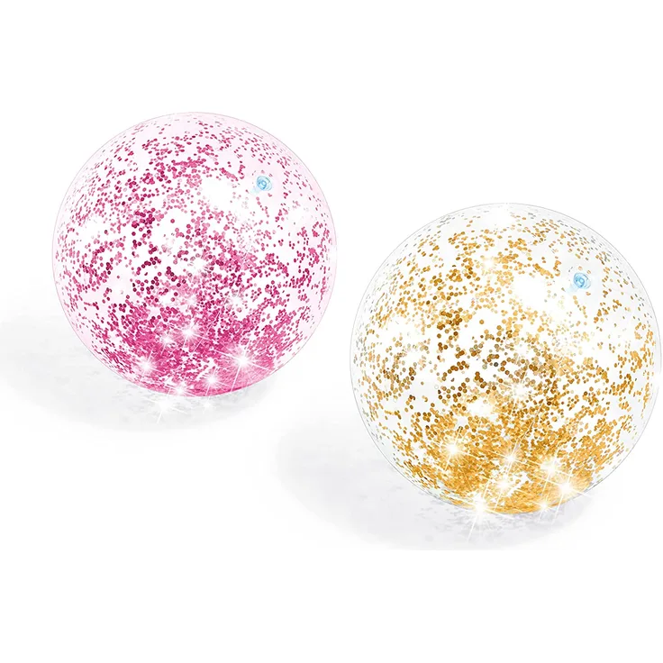 Strandball Transparent Glitter - 1x Stück, zufällige Farbauswahl