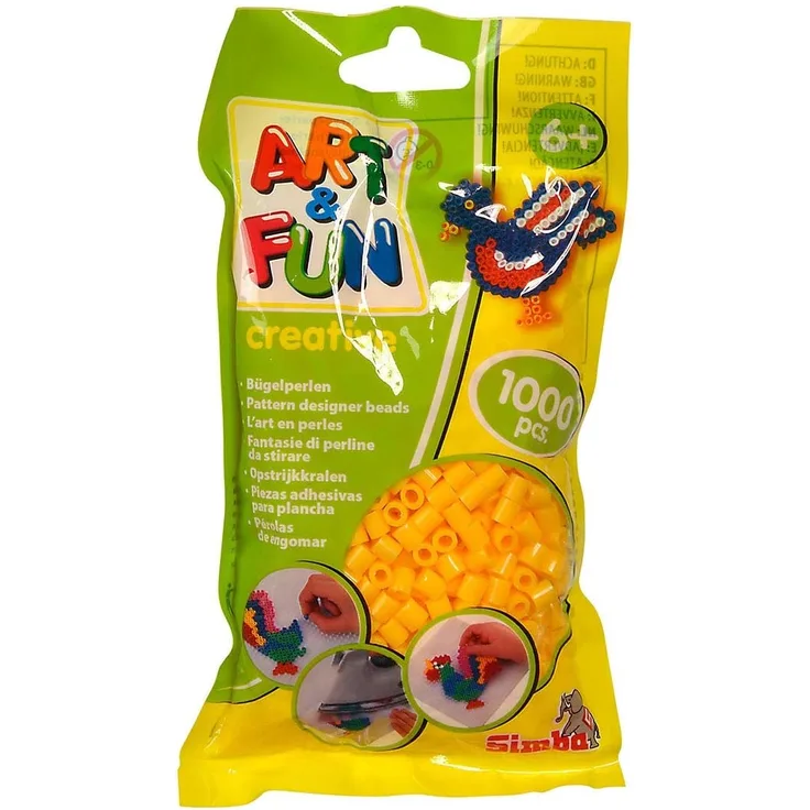 Simba 106374417 Art and Fun 1.000 Bügelperlen im Beutel gelb