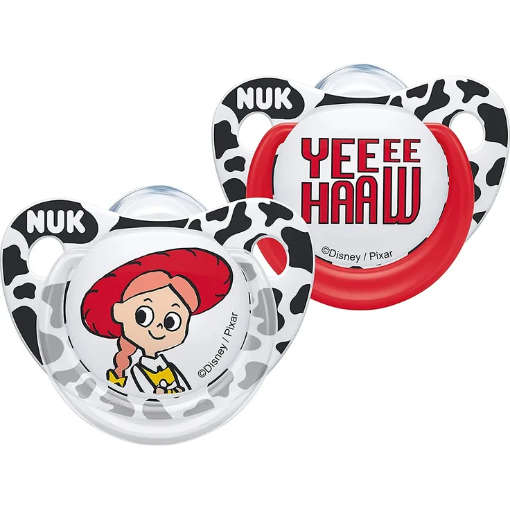 NUK Disney Pixar Toy Story Trendline Silikon-Schnuller, 0-6 Monate, 2 Stück, Jessie