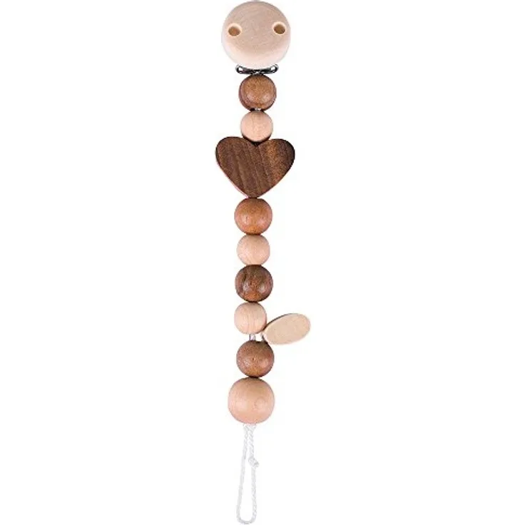 Heimess 734650 - Schnullerkette Herz, natur