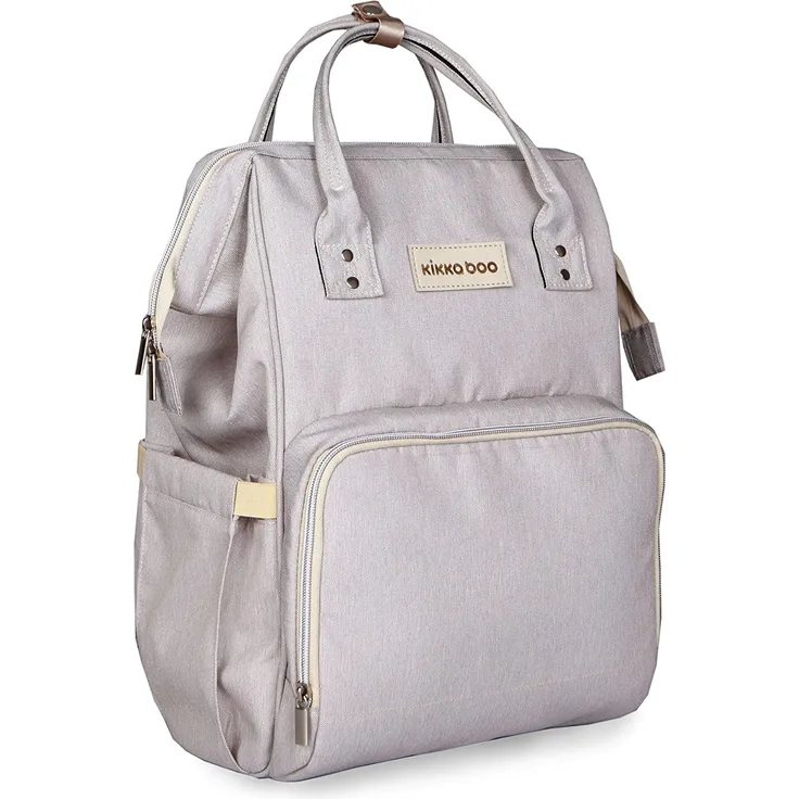 Kikkaboo Wickeltasche Siena, Rucksack, Wickelunterlage, Grifflänge einstellbar hellgrau