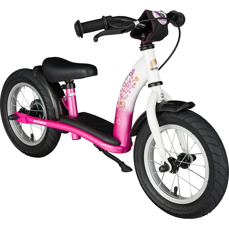 BIKESTAR Laufrad für Kinder ab 3 Jahren mit Luftreifen und Bremsen | 30,5 cm Classic Edition | Pink & Weiß – Bild 1