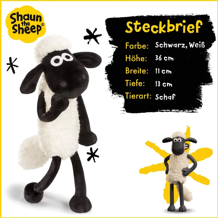NICI Kuscheltier Shaun das Schaf 35 cm – Schaf Plüschtier für Mädchen, Jungen & Babys – Flauschiges Stofftier Schaf zum Kuscheln, Spielen und Schlafen – Gemütliches Schmusetier für jedes Alter – 45846 – Bild 3