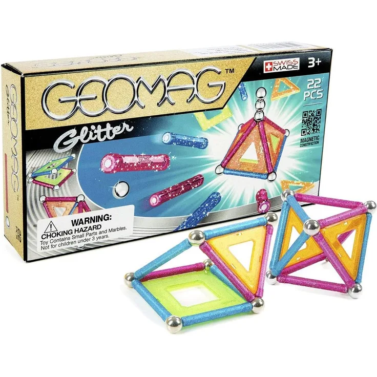 Geomag, Classic Glitter 530, Magnetspielzeug Magnetkonstruktion, 22-teilig