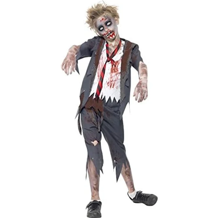 Halloween! Smiffys Zombiekostüm Schüler, mit Hose, Jacke, Hemdteil und Krawatte