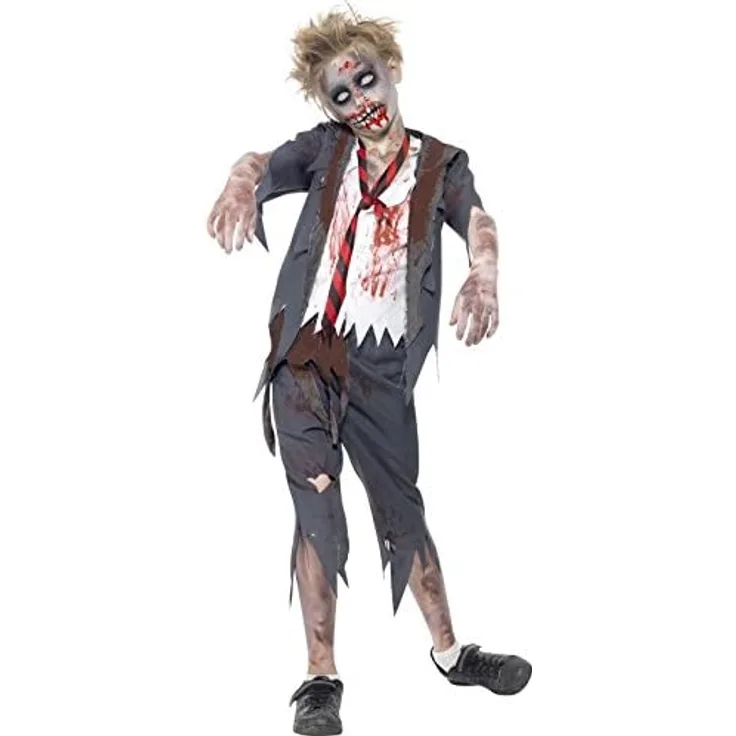 Halloween! Smiffys Zombiekostüm Schüler, mit Hose, Jacke, Hemdteil und Krawatte