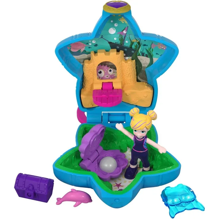 Polly Pocket FRY33 - Tiny Places Schatulle Pollys Aquarium