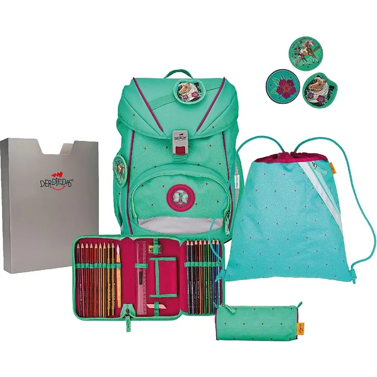 DerDieDas ErgoFlex Schulranzenset 5-teilig Peppermint Pony