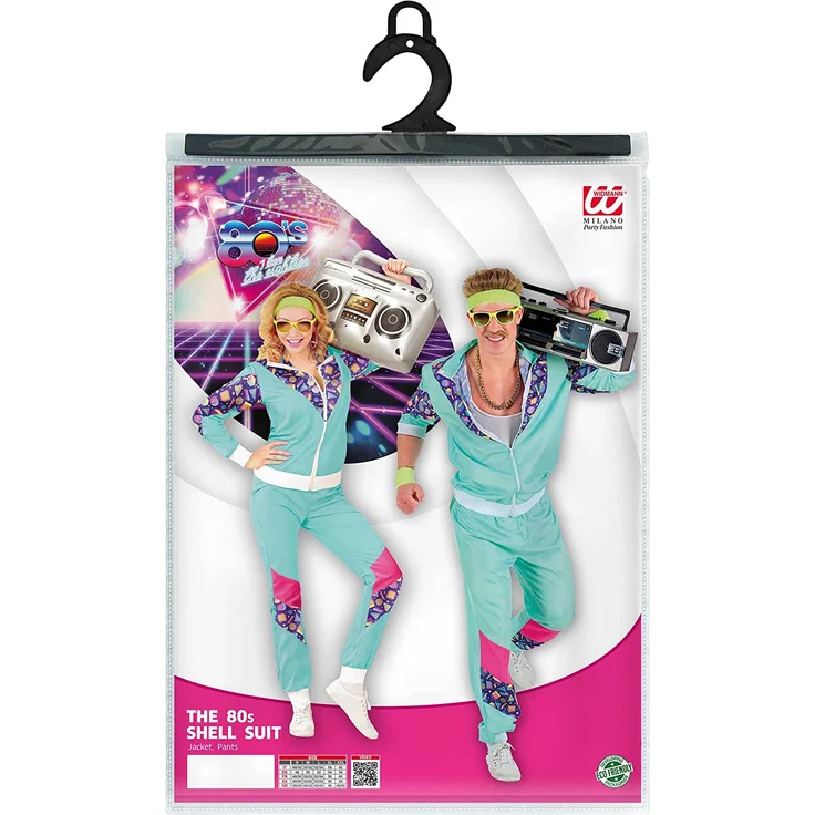 Widmann 00182 - Erwachsenenkostüm, 80er Jahre Trainingsanzug, Jacke und Hose, angenehmer Tragekomfort, Assi Anzug, Proll Anzug, Retro Style, verschiedene Größen, Bad Taste Party, 80ties, Karneval – Bild 5
