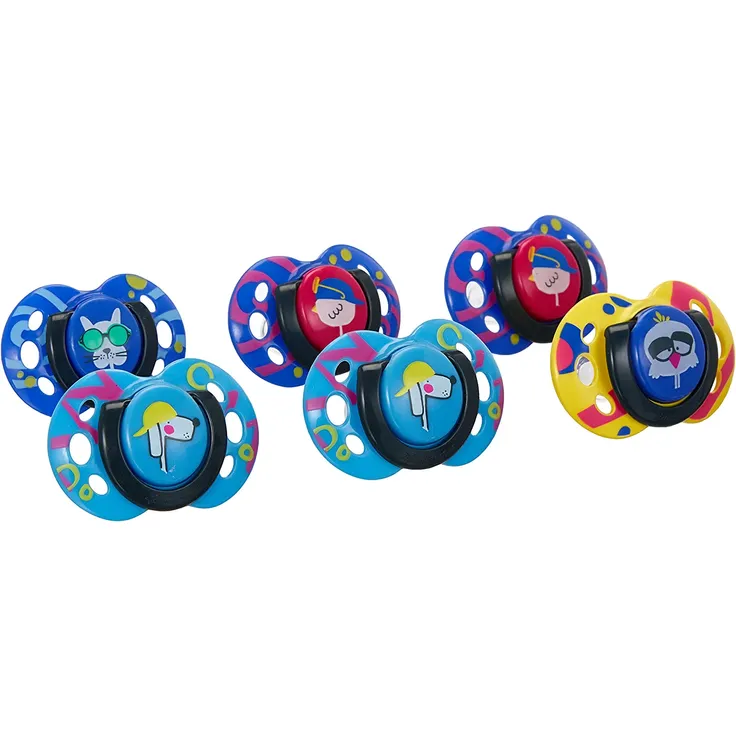 Tommee Tippee Fun Style Schnuller, Symmetrische Kiefergerechte Form, BPA-freies Silikon, 6-18 Monate, 6er-Set