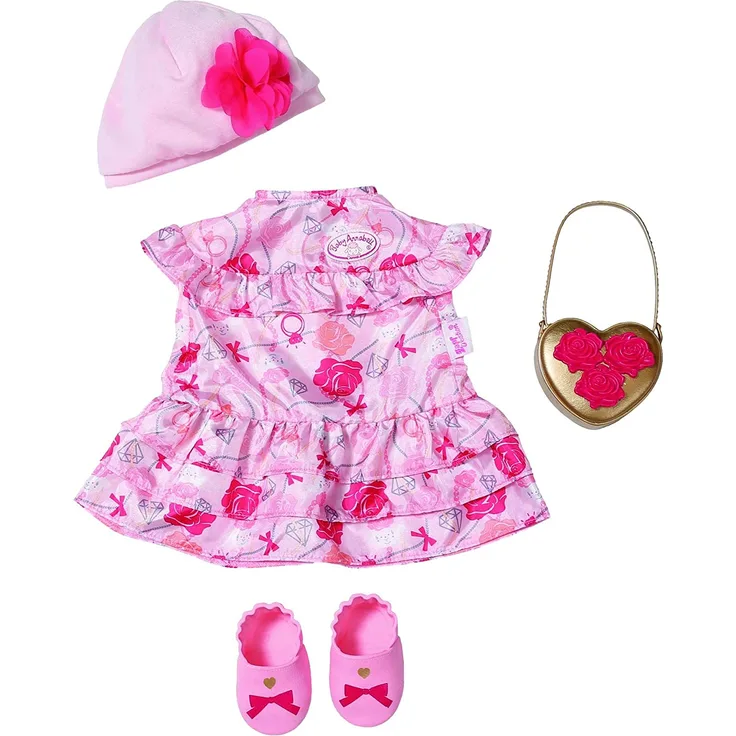 Zapf Creation 702031 Baby Annabell Deluxe Set Blumen 43cm, rosa, rot