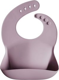 Mushie Silikon-Lätzchen Pale Mauve Violett hell