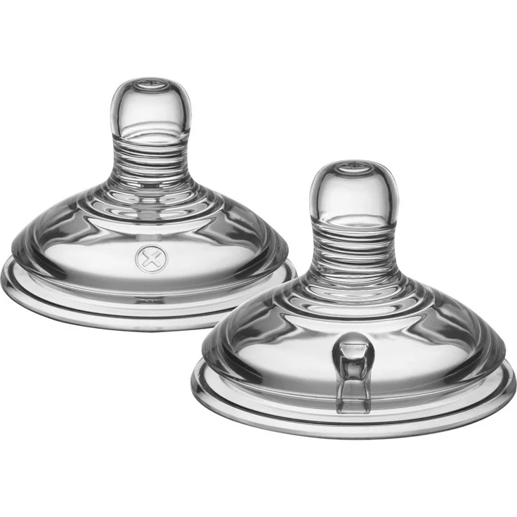 Tommee Tippee Closer to Nature Trinksauger, Natürlich Geformt mit Anti-Kolik Ventil, Weiches Silikon, Variabler Milchfluss, ab 0 Monate, 2-er Set – Bild 2