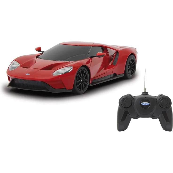 Jamara 405156 - Ford GT 1:24 rot 40MHz - RC Auto, offiziell lizenziert, ca 1 Std fahren, 9 Km/h, perfekt nachgebildete Details, detaillierter Innenraum, hochwertige Verarbeitung
